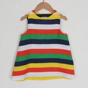 Vintage 1960s Lord & Taylor by gay sprites Stripe Cotton Tank Dress Size 4